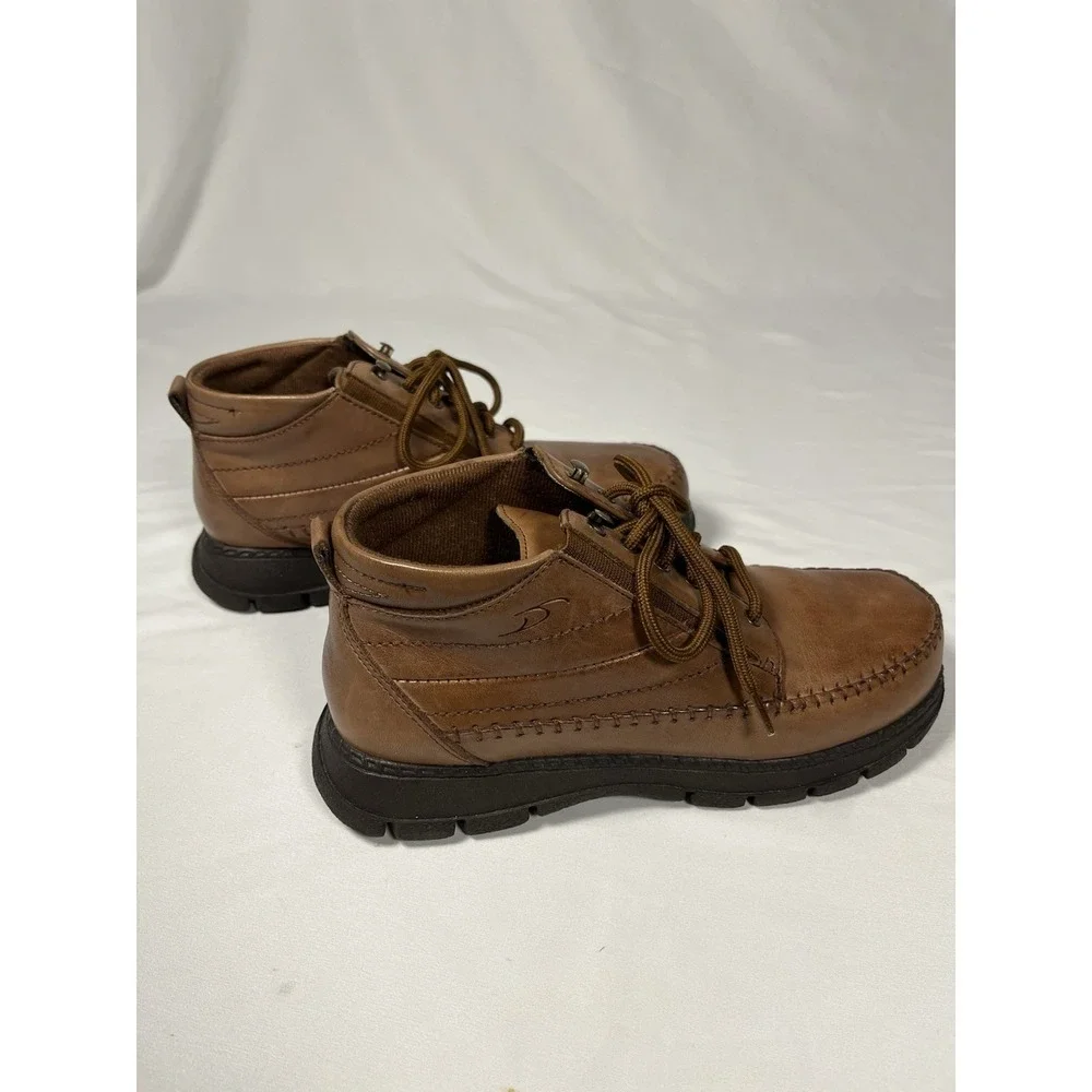Dr. Scholl's Brown Leather Chukka Ankle Boots Men's Size 7.5 Comfort Casual